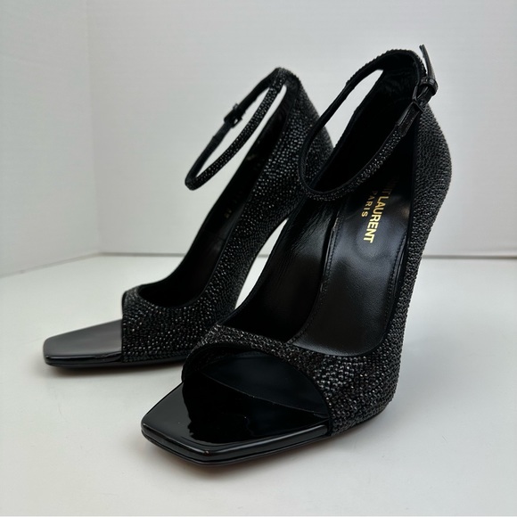 YSL Saint Laurent
Women's Opyum Crystal Embellished Logo High Heel Sandals - Picture 8 of 17